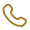 Gelbes Telefonhörer-Symbol mit gebogenen Linien, die an einen Anruf oder Telefonservice erinnern.